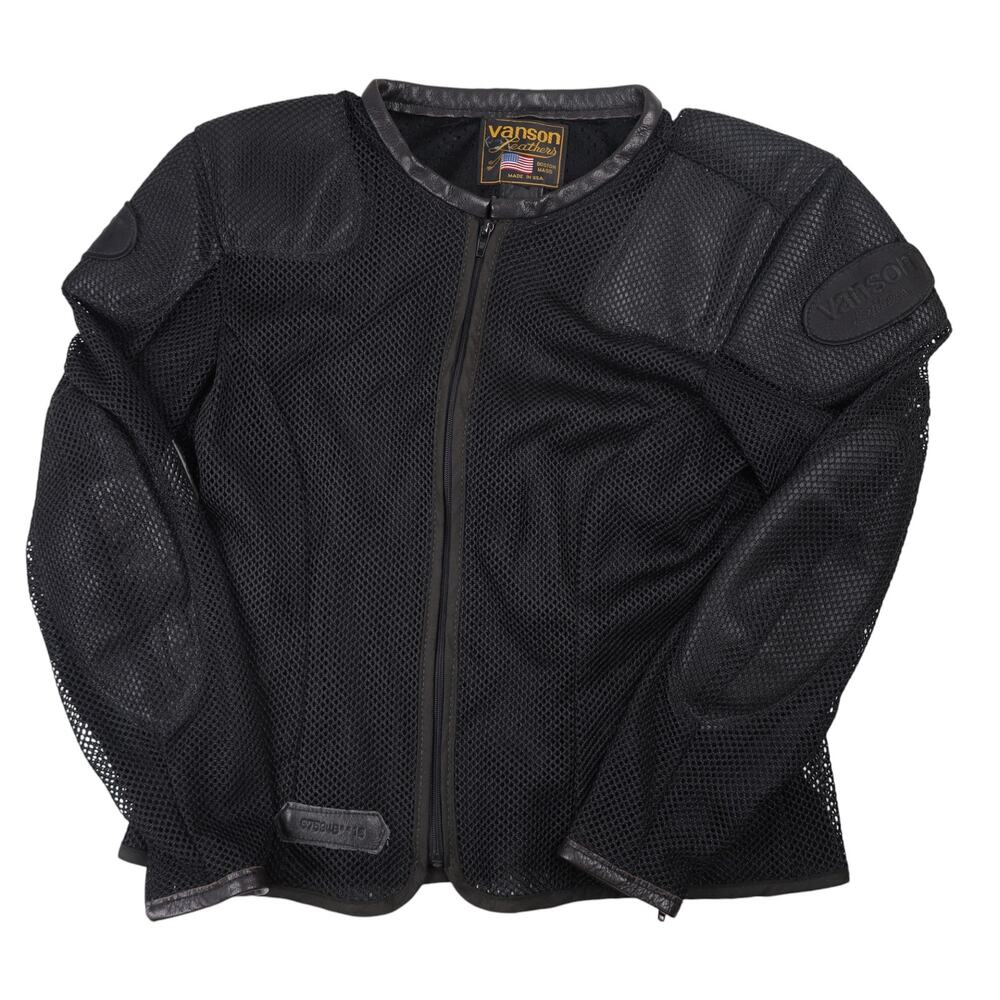 Vintage Vanson Leathers Mesh Armor Padded Riding Jacket